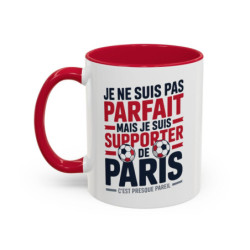 Mug Supporter Paris Humour – Tasse Céramique Football Texte Drôle – Cadeau Fan Ville de Paris