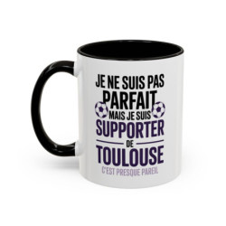 Mug Supporter Toulouse Humour – Tasse Céramique Football Texte Drôle – Cadeau Fan Ville de Toulouse