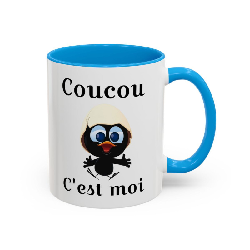 Mug Caliméro Coucou c'est moi idée cadeau tasse drôle Noir Bleu Rouge
