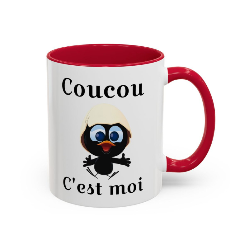 Mug Caliméro Coucou c'est moi idée cadeau tasse drôle Noir Bleu Rouge