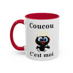 Mug Caliméro Coucou c'est moi idée cadeau tasse drôle Noir Bleu Rouge