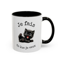 Mug Chat Mignon – Tasse Céramique Illustration Chaton – Cadeau Amoureux des Chats  325 ml