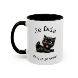 Mug Chat Mignon – Tasse Céramique Illustration Chaton – Cadeau Amoureux des Chats  325 ml