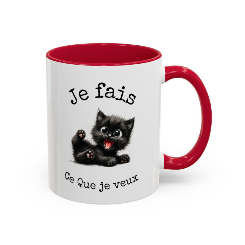 Mug Chat Mignon – Tasse Céramique Illustration Chaton – Cadeau Amoureux des Chats  325 ml