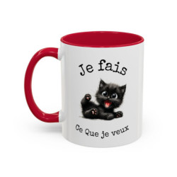 Mug Chat Mignon – Tasse Céramique Illustration Chaton – Cadeau Amoureux des Chats  325 ml