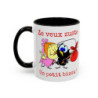 Mug Caliméro Ze veux zuste un petit bizou ! Idée cadeau humour drôle amusant tasse Noir Bleu Rouge