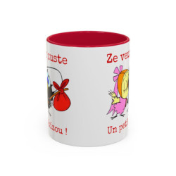 Mug Caliméro Ze veux zuste un petit bizou ! Idée cadeau humour drôle amusant tasse Noir Bleu Rouge