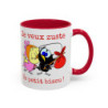 Mug Caliméro Ze veux zuste un petit bizou ! Idée cadeau humour drôle amusant tasse Noir Bleu Rouge