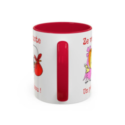 Mug Caliméro Ze veux zuste un petit bizou ! Idée cadeau humour drôle amusant tasse Noir Bleu Rouge