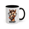 Mug Cheval Humour “Seriously?” – Tasse Céramique Animal Drôle avec Lunettes – Cadeau Original