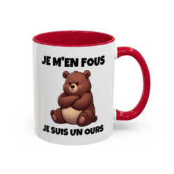 Mug Ours Mignon Boudeur – Tasse Céramique Illustration Ourson – Cadeau Humour et Tendresse