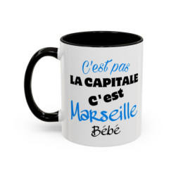 Mug “C’est pas Marseille” – Tasse Céramique Humour Typographique – Cadeau Original Sud de la France
