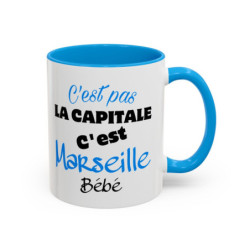 Mug “C’est pas Marseille” – Tasse Céramique Humour Typographique – Cadeau Original Sud de la France