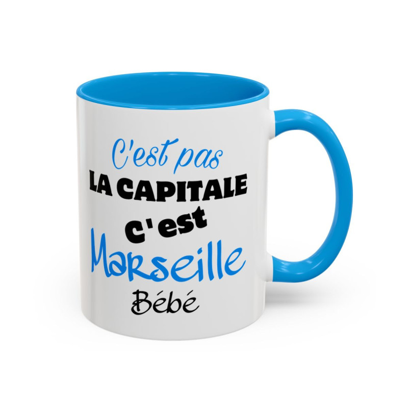 Mug “C’est pas Marseille” – Tasse Céramique Humour Typographique – Cadeau Original Sud de la France