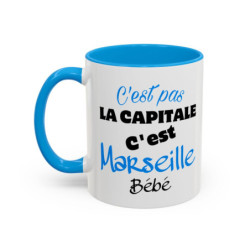 Mug “C’est pas Marseille” – Tasse Céramique Humour Typographique – Cadeau Original Sud de la France