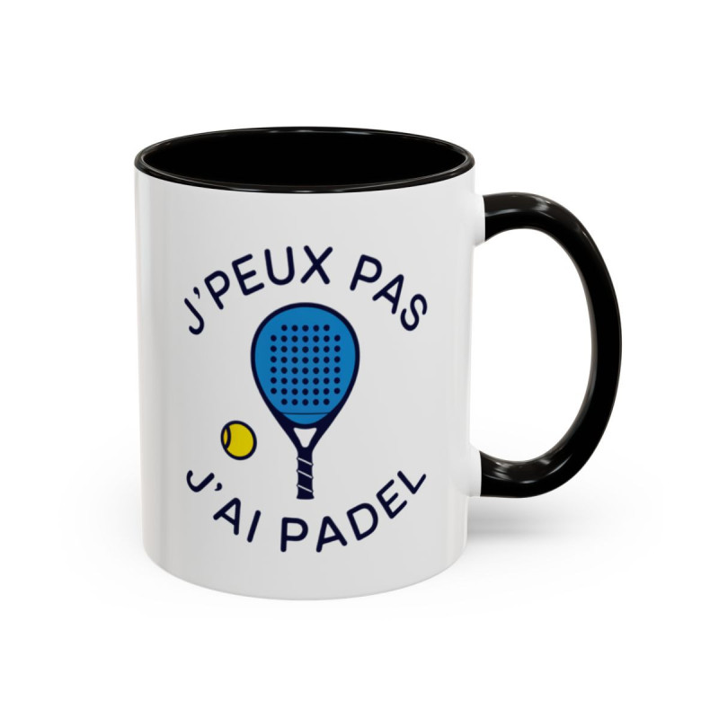 Mug Padel Humour “J’peux pas j’ai Padel” – Tasse Céramique Sport – Cadeau Joueur de Padel