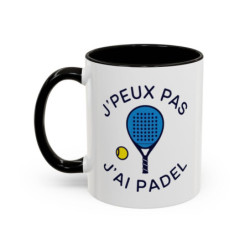 Mug Padel Humour “J’peux pas j’ai Padel” – Tasse Céramique Sport – Cadeau Joueur de Padel