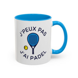 Mug Padel Humour “J’peux pas j’ai Padel” – Tasse Céramique Sport – Cadeau Joueur de Padel