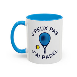 Mug Padel Humour “J’peux pas j’ai Padel” – Tasse Céramique Sport – Cadeau Joueur de Padel