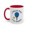 Mug Padel Humour “J’peux pas j’ai Padel” – Tasse Céramique Sport – Cadeau Joueur de Padel