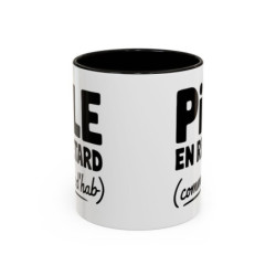 Mug “Pile en retard comme d’hab” – Tasse Céramique Humour – Cadeau Fun Bureau et Maison