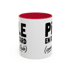Mug “Pile en retard comme d’hab” – Tasse Céramique Humour – Cadeau Fun Bureau et Maison