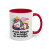 Mug “Je suis fatiguée de la fatigue qui me fatigue” – Tasse Licorne Humoristique – Cadeau Drôle Femme – Café Thé – 325 ml