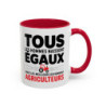 Mug Agriculteur Humour – “Tous les hommes naissent égaux mais les meilleurs deviennent agriculteurs” – Tasse Cadeau Métier
