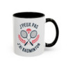 Mug Badminton Humour – “J’peux pas j’ai badminton” – Tasse Cadeau Joueur de Badminton – Raquettes et Volant – 325 ml