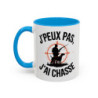 Mug Chasse Humour “J’peux pas j’ai chasse” – Tasse Chasseur avec Chien et Fusil – Cadeau Passion Nature