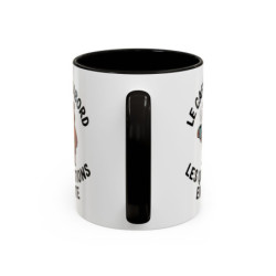Mug Humour “Le café d’abord les questions ensuite” – Tasse Ours avec Café – Cadeau Drôle Bureau Matin Difficile – 325 ml