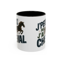 Mug Humour Équitation “J’peux pas j’ai cheval” – Tasse Cavalier Cavalière – Cadeau Passion Chevaux & Centre Équestre