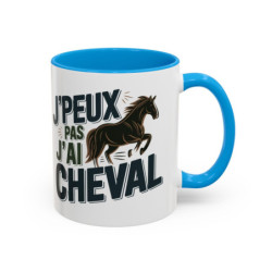 Mug Humour Équitation “J’peux pas j’ai cheval” – Tasse Cavalier Cavalière – Cadeau Passion Chevaux & Centre Équestre