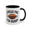 Mug Humour Rugby “J’peux pas j’ai rugby” – Tasse Rugbyman – Cadeau Sport Collectif & Passion Ovalie – 325 ml