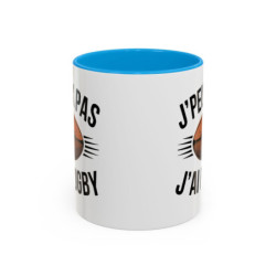 Mug Humour Rugby “J’peux pas j’ai rugby” – Tasse Rugbyman – Cadeau Sport Collectif & Passion Ovalie – 325 ml