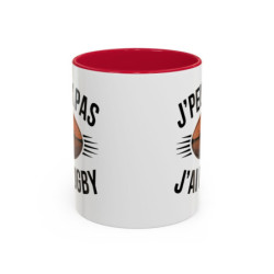 Mug Humour Rugby “J’peux pas j’ai rugby” – Tasse Rugbyman – Cadeau Sport Collectif & Passion Ovalie – 325 ml