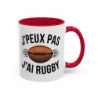 Mug Humour Rugby “J’peux pas j’ai rugby” – Tasse Rugbyman – Cadeau Sport Collectif & Passion Ovalie – 325 ml