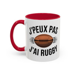 Mug Humour Rugby “J’peux pas j’ai rugby” – Tasse Rugbyman – Cadeau Sport Collectif & Passion Ovalie – 325 ml