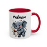 Mug Personnalisable Éléphant et Café – Tasse avec Prénom – Cadeau Drôle Animal Mignon – 325 ml