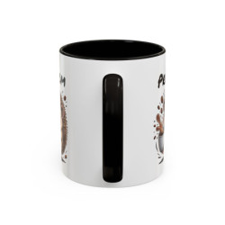 Mug Personnalisable Hérisson Buveur de Café – Tasse avec Prénom – Cadeau Drôle Animal Mignon – 325 ml
