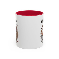 Mug Personnalisable Hérisson Buveur de Café – Tasse avec Prénom – Cadeau Drôle Animal Mignon – 325 ml