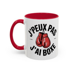 Mug J’peux Pas J’ai Boxe – Tasse Boxeur Gants Rouges – Cadeau Sport Humour – 325 ml