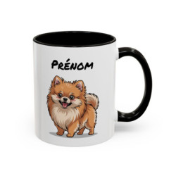 Mug Chien Personnalisé – Spitz Mignon – Prénom Personnalisable – Tasse Humour Animaux – Cadeau Amoureux des Chiens