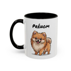 Mug Chien Personnalisé – Spitz Mignon – Prénom Personnalisable – Tasse Humour Animaux – Cadeau Amoureux des Chiens
