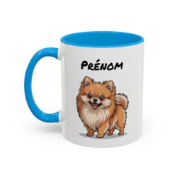 Mug Chien Personnalisé – Spitz Mignon – Prénom Personnalisable – Tasse Humour Animaux – Cadeau Amoureux des Chiens