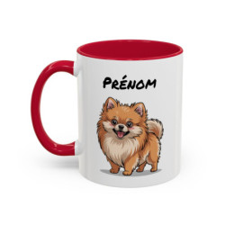 Mug Chien Personnalisé – Spitz Mignon – Prénom Personnalisable – Tasse Humour Animaux – Cadeau Amoureux des Chiens