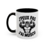 Mug Musculation Humour – J’Peux Pas J’Ai Muscu – Gorille Bodybuilder – Tasse Fitness Cadeau Sport