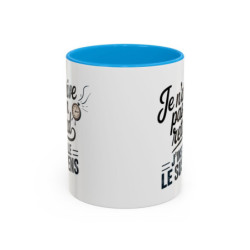 Tasse Humour J’installe le Suspens – Mug Citation Drôle avec Horloge – Cadeau Original Humour Temps