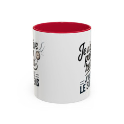 Tasse Humour J’installe le Suspens – Mug Citation Drôle avec Horloge – Cadeau Original Humour Temps