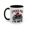 Mug Motard J’Peux Pas J’ai Moto – Tasse Humour Biker – Cadeau Passion Moto Homme Femme – Noir et Rouge – 325ml